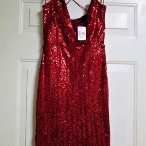 NEW Windsor Sequin Red Party Dress Medium Bodycon Vegas Prom Jessica Rabbit